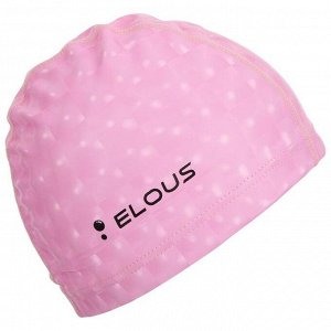 Шапочка для плавания Elous, с 3D эффектом, EL002, полиуретан, цвет розовый
