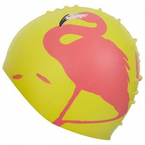 Шапочка для плавания Elous, детская, EL008, силиконовая, фламинго, цвет жёлтый