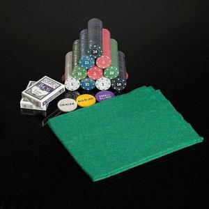 СИМА-ЛЕНД Покер, набор для игры (карты 2 колоды, фишки 500 шт.), 29 х 33 см