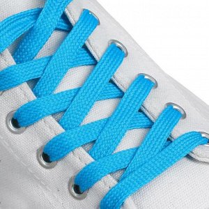Шнурки для обуви, пара, плоские, 7 мм, 120 см, цвет голубой неоновый 1512876
