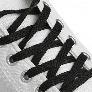 Шнурки для обуви, пара, плоские, 7 мм, 160 см, цвет чёрный 1512844