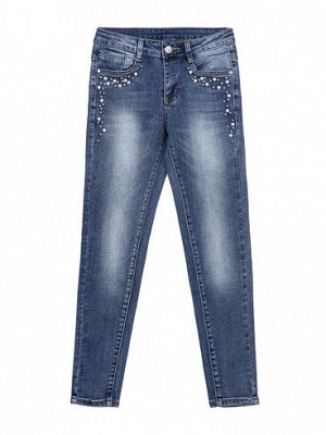 Брюки текстильные джинсовые для девочек