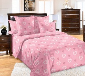 Комплект постельного белья 1,5-спальный, бязь "Люкс"(220) (Валери, розовый)