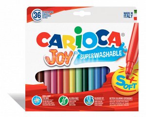 Фломастеры ЛЕГКО ОТСТИРЫВАЮТСЯ! Фломастеры Carioca Joy 40556 36цв. блистер