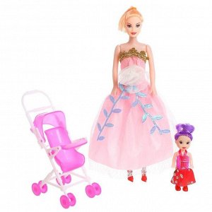 Кукла «Даша», с коляской и куклой малышкой, МИКС