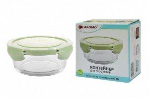 LAKOMO &quot;Soft color&quot; Контейнер стекло 0,65л кругл. 15х5,9см. GB13G17150AN-1 ВЭД