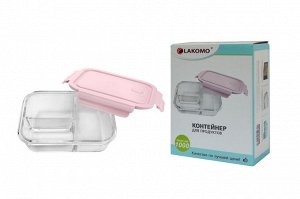 "Soft color" Контейнер стекло 1л три отделения прям. 19,8х5,9х14,8см
