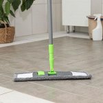 Швабра для мытья пола плоская Доляна, насадка из микрофибры 42x12 см, телескопическая ручка 73-124 см