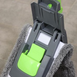 Швабра для мытья пола плоская Доляна, насадка из микрофибры 42x12 см, телескопическая ручка 73-124 см