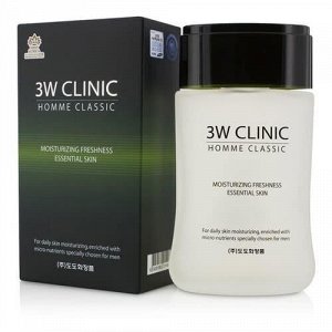 Увлажняющий тоник для мужчин 3W Clinic Classic Moisturizing Freshness Essential Skin