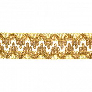 СИМА-ЛЕНД Тесьма золотая 3,6 см, в рулоне 15 метров