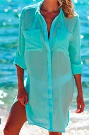 Пляжная туника - рубашка с длинными рукавами
