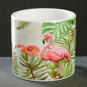 Кашпо керамическое "Фламинго" микс 12*10см