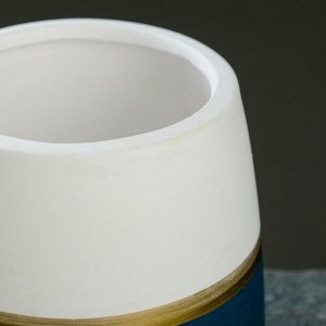Кашпо керамическое "Бочонок", двухцветное, микс 11*10см