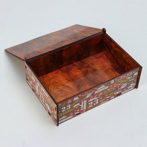 Ящик деревянный подарочный 21х14х7 см "23 февраля", шкатулка