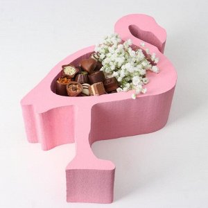 Пенобокс 34*23*10 см кашпо для цветов и подарков "Фламинго", розовый