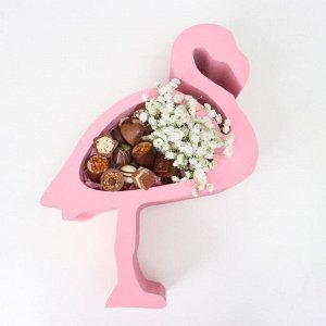 Пенобокс 34*23*10 см кашпо для цветов и подарков "Фламинго", розовый