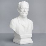 Гипсовая фигура. Известные люди: бюст Чайковского «Мастерская Экорше», 13.5 х 8 х 19.5 см