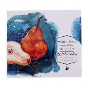 Альбом для акварели "Малевичъ", White Swan, 170 x 190 мм., 200 г/м?, 20 листов, на склейке