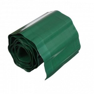 Лента бордюрная, 0.3 ? 9 м, толщина 0.6 мм, гофра, пластиковая, зелёная