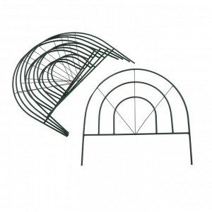 Ограждение декоративное, 70 ? 350 см, 5 секций, металл, зелёное, «Радар»