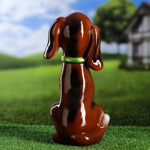 Садовая фигура "Собака Риччи", коричневый цвет, керамика, 32 см, микс