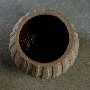 Кашпо керамическое "Шар" коричневое 13*13*10 см
