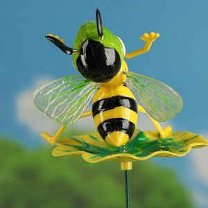 Штекер садовый, декоративный "Пчелка на листочке" 60см,