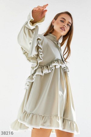Gepur Oversize-платье оливкового оттенка