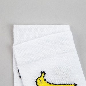 Носки женские «Бананы» цвет белый, размер 23-25