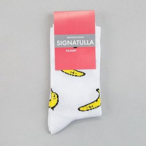 Носки женские «Бананы» цвет белый, размер 23-25