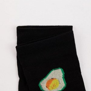 Носки женские «Авокадо» цвет чёрный, размер 23-25