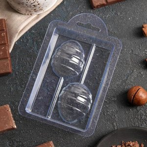 Форма для шоколада «Яйцо на палочке спиральное», 14?9 см, цвет прозрачный