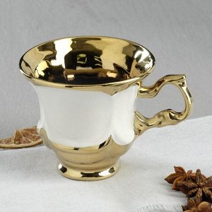 Чашка кофейная "Королевская", цвет белый, покрытие булат, 0.2 л