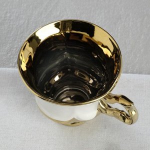 Чашка кофейная "Королевская", цвет белый, покрытие булат, 0.2 л