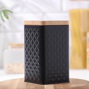 Банка для сыпучих продуктов «Сканди», 18*10 см, цвет чёрный