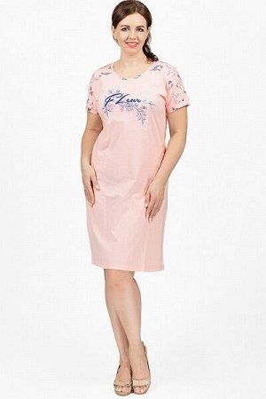 Сорочка женская, принт, розовый (707-1)
