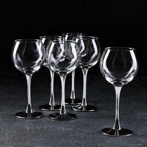 Набор бокалов для вина «Венеция серебро», 280 мл, 6 шт