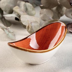 Салатник керамический «Сапфир», 14,5?8?6,5 см, цвет оранжевый