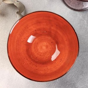 Салатник «Сапфир», 14х14х4,5 см, цвет оранжевый