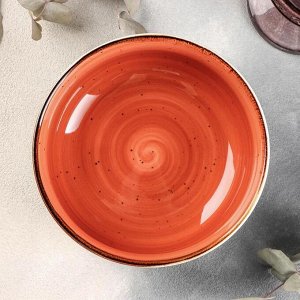 Салатник керамический «Сапфир», d=15,5 см, цвет оранжевый