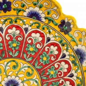 Ляган рифленый Риштанская Керамика, 31см, желтый, микс