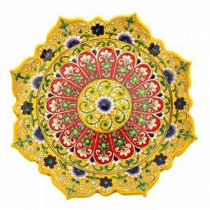 Ляган рифленый Риштанская Керамика, 31см, желтый, микс