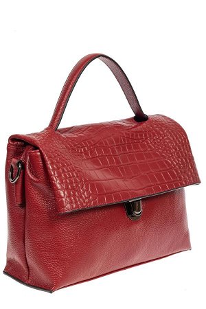 Кожаная женская сумка с фактурой крокодила, цвет бордовый