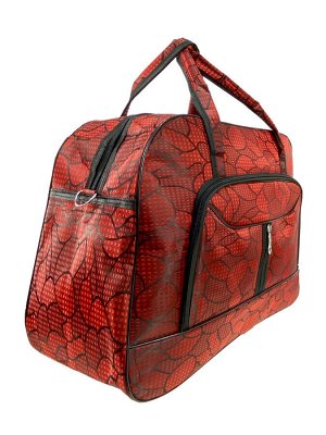 Женская дорожная сумка из текстиля с принтом, цвет красный