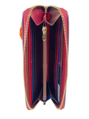 Женское портмоне из натуральной кожи с геометрическим орнаментом, мультицвет