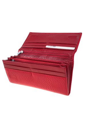 Женский кошелёк-портмоне из мягкой натуральной кожи, цвет красный