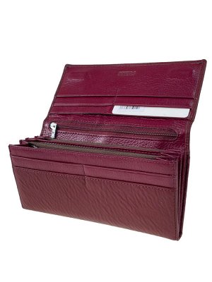 Женский кошелёк-портмоне из мягкой натуральной кожи, цвет бордовый