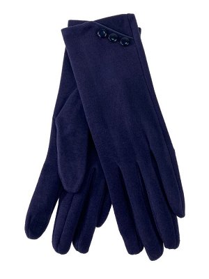 Демисезонные женские перчатки из велюра, цвет тёмно-синий