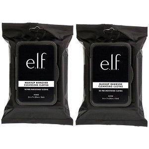 E.L.F., Makeup Remover Cleansing Cloths, 2 Pack of 20 ct, 40 Pre-Moistened Cloths